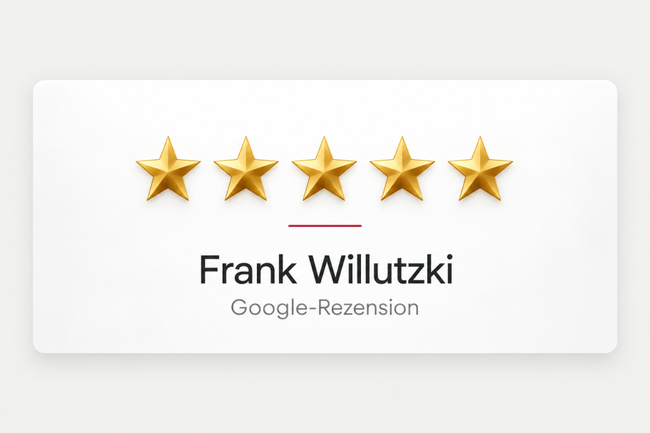 5-Sterne-Google-Bewertung – Frank Wilutzki Google-Kundenbewertung von Frank Wilutzki mit fünf Sternen für Kfz-Sachverständiger Santos